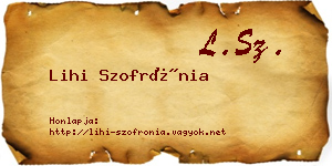Lihi Szofrónia névjegykártya