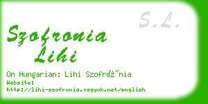 szofronia lihi business card